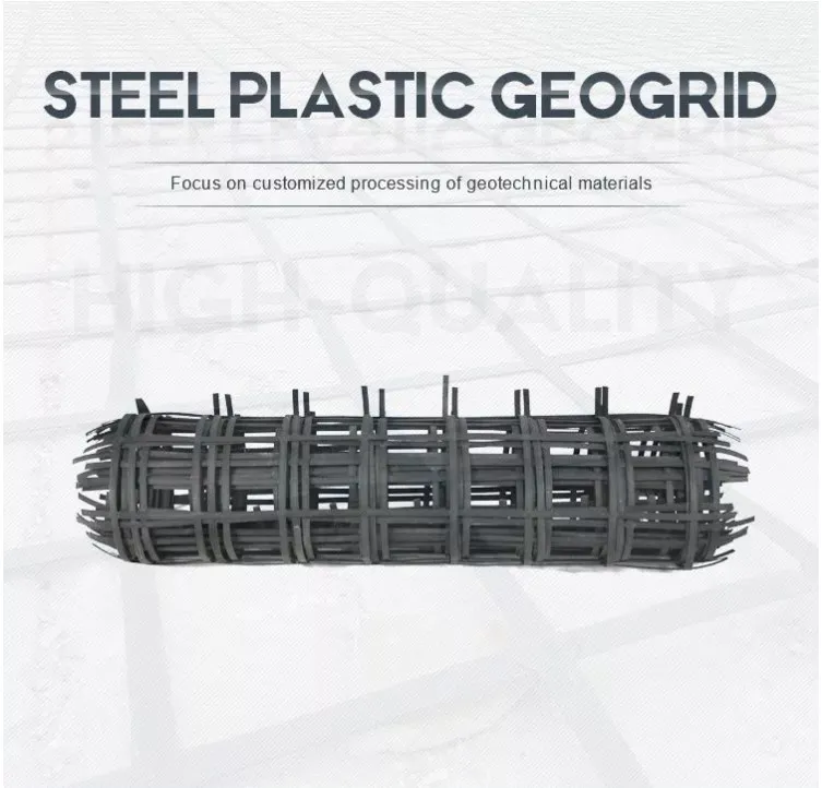 Wysoka wytrzymałość na napięcie Biaxial Welding Steel Plastic Composite Earthwork Geogrid For Soil Stabilization Funkcja antyerozyjna 0