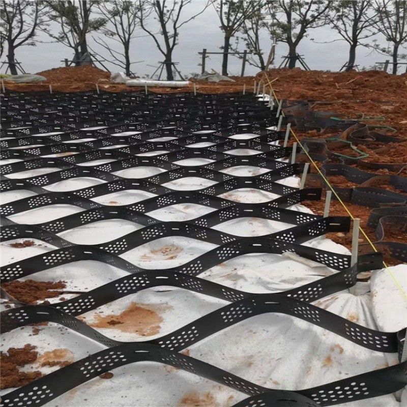 Stabilizator żwiru czarnego Grid Ground HDPE Geocell Factory Stabilizator żwiru dla ścian oporowych podjazdu