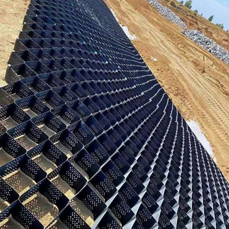 Stabilizator żwiru czarnego Grid Ground HDPE Geocell Factory Stabilizator żwiru dla ścian oporowych podjazdu