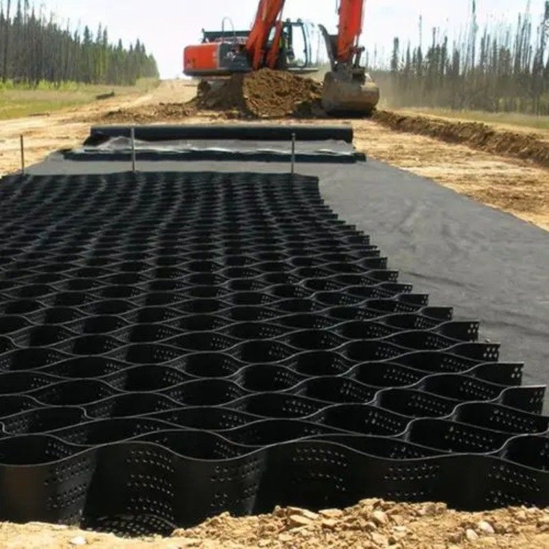 Stabilizator żwiru czarnego Grid Ground HDPE Geocell Factory Stabilizator żwiru dla ścian oporowych podjazdu