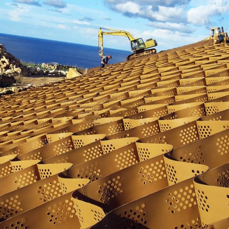 HDPE Geocell Gravel Soil Stabilizer Parking Lot Plastic Honeycomb Grid Trawa Paver Grid dla podjazdu Betonowa droga