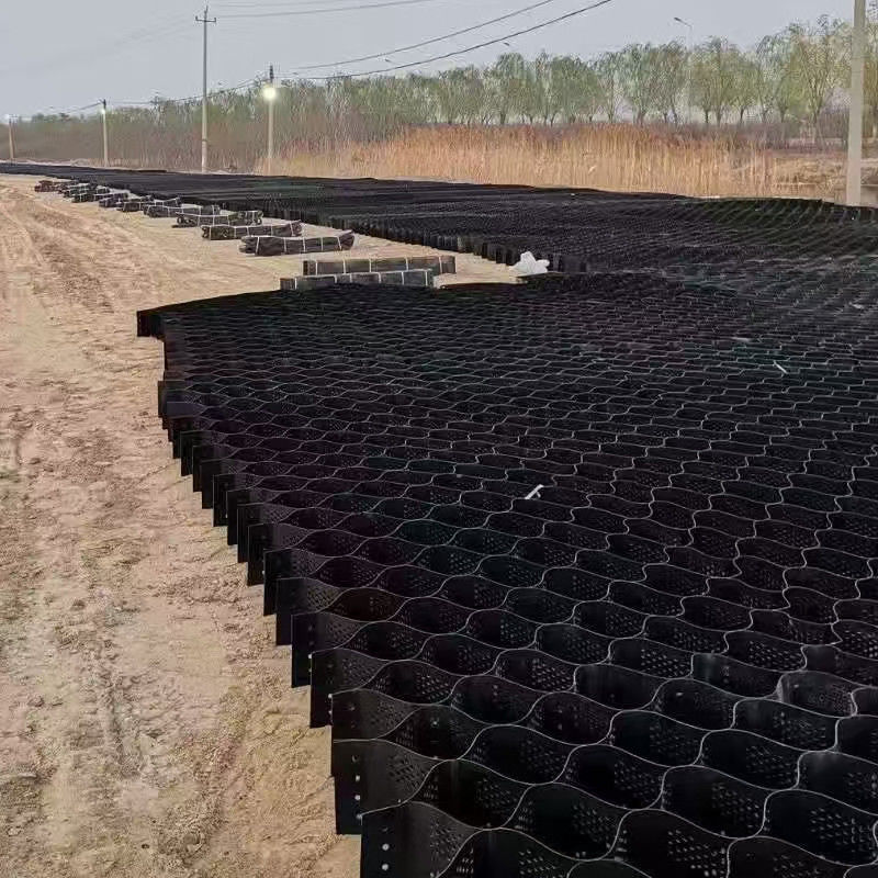 Teksturowany wysokiej komórki system zamknięcia pszczeli miodnych HDPE Geocell dla dróg Fundacja Ochrona zbocza Parking Driveway mur oporowy
