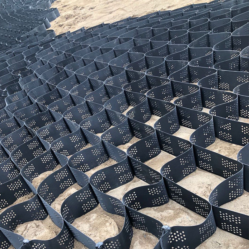 Teksturowany wysokiej komórki system zamknięcia pszczeli miodnych HDPE Geocell dla dróg Fundacja Ochrona zbocza Parking Driveway mur oporowy