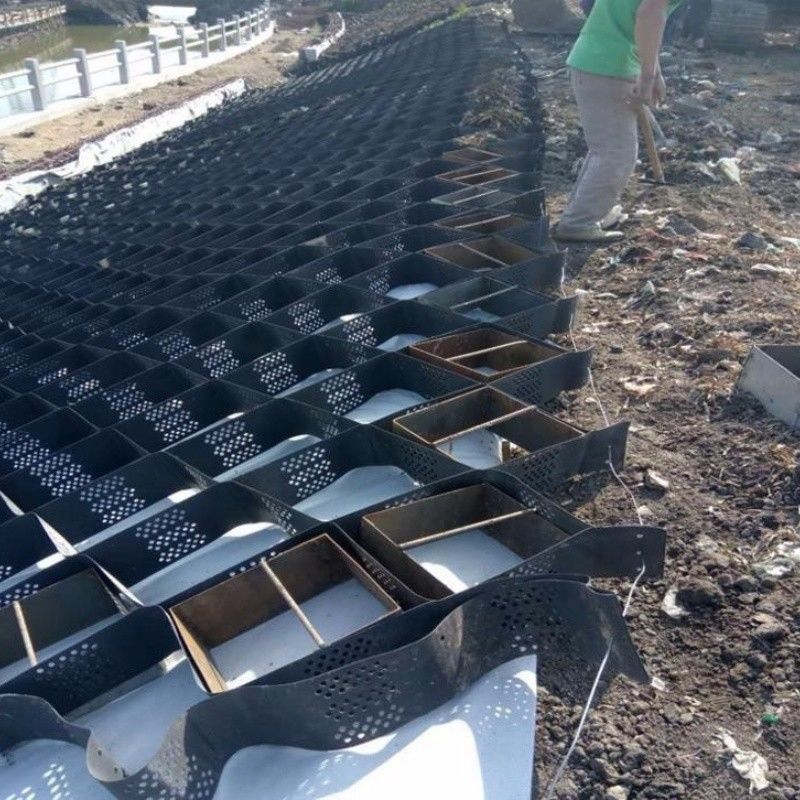 250mm 75mm 100mm 150mm Hdpe Geocell Wysokiej tekstury HDPE Miodoborowa żwirówka Plast Geocell bezpośrednia cena fabryczna