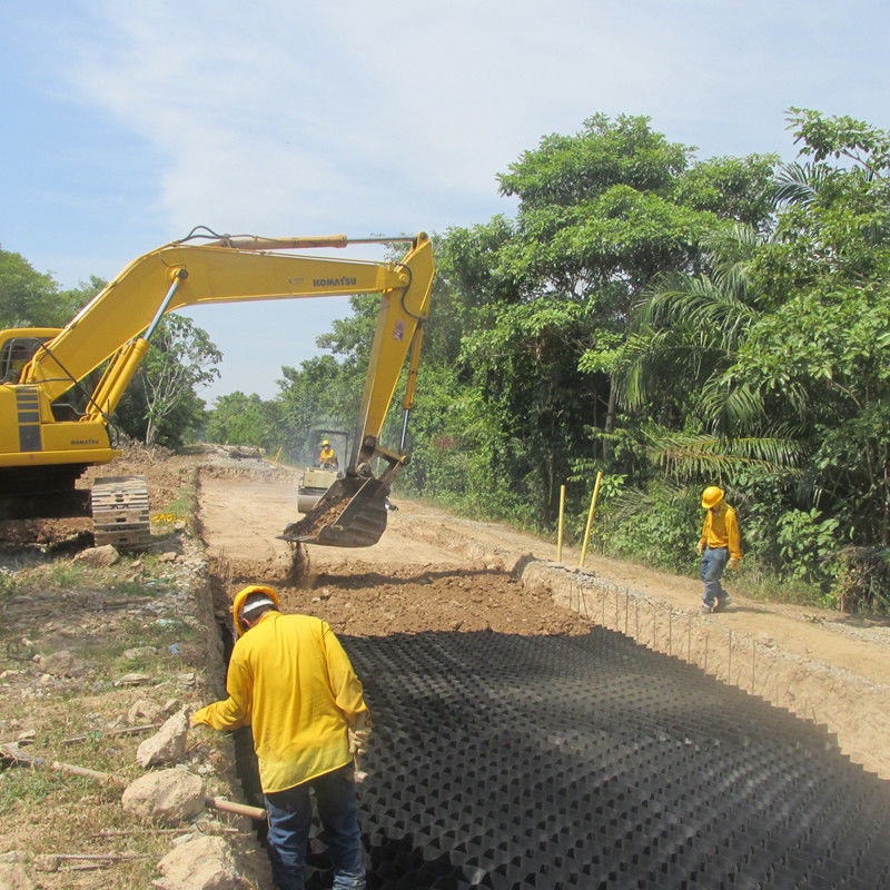 HDPE Plastic Geocell Paved Grid Black HDPE Geocell for Soft Basement Reinforcement Low Cost Gravel Stabilizer Geocell w budowie dróg