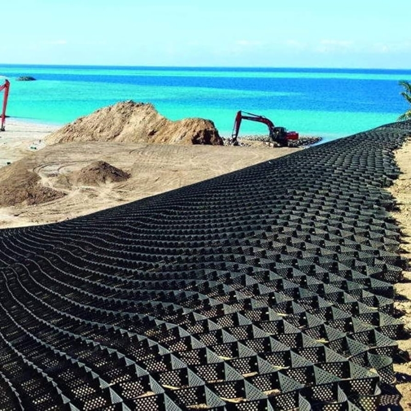 Teksturowane z otworami HDPE Geocell Wysoki komórkowy system zamknięcia pęcherz miodowy HDPE Geocell dla dróg Fundacja Ochrona nachylenia Parking Driveway Wall