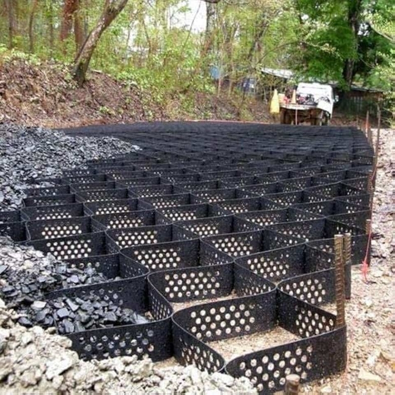 Teksturowane z otworami HDPE Geocell Wysoki komórkowy system zamknięcia pęcherz miodowy HDPE Geocell dla dróg Fundacja Ochrona nachylenia Parking Driveway Wall