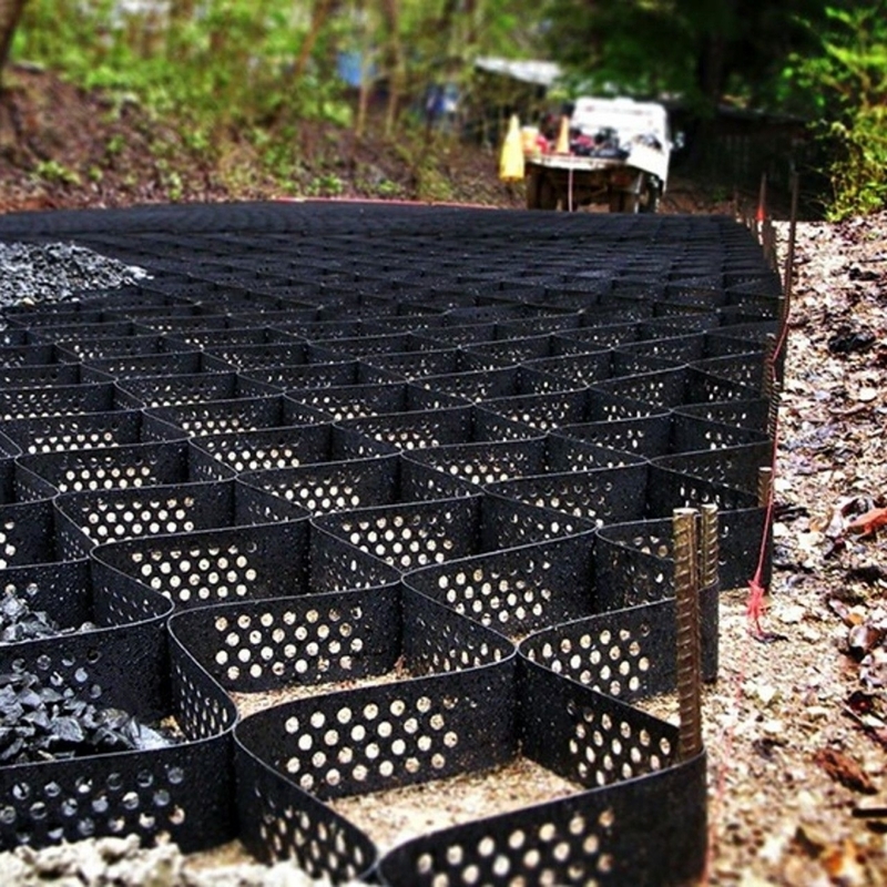Teksturowane z otworami HDPE Geocell Wysoki komórkowy system zamknięcia pęcherz miodowy HDPE Geocell dla dróg Fundacja Ochrona nachylenia Parking Driveway Wall
