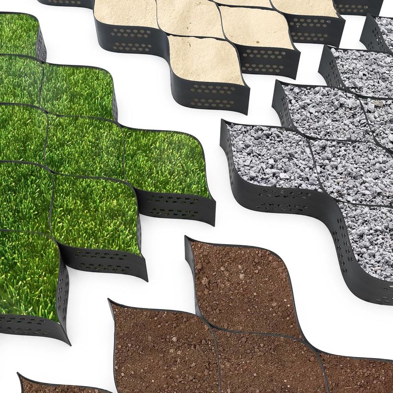 HDPE Plastikowa Geokomórka Utwardzona Siatką HDPE Geokomórka do Wzmacniania Miękkiego Podłoża Niskokosztowa Geokomórka Stabilizująca Żwir w Budownictwie Drogowym