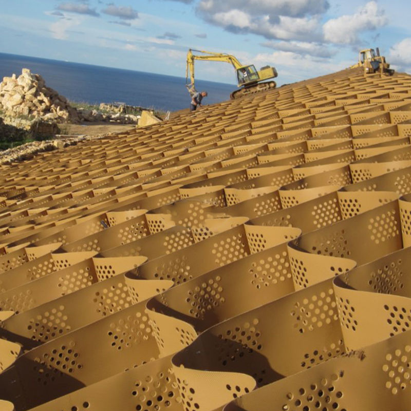 Teksturowana i perforowana sieć żwiru z geocellów z tworzyw sztucznych HDPE do stabilizacji podjazdu, wzmocnienia podstawy drogi, ochrony parkingu i zbocza