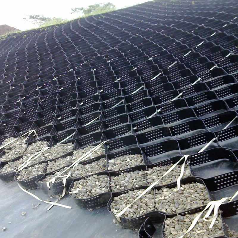 Teksturowana i perforowana sieć żwiru z geocellów z tworzyw sztucznych HDPE do stabilizacji podjazdu, wzmocnienia podstawy drogi, ochrony parkingu i zbocza