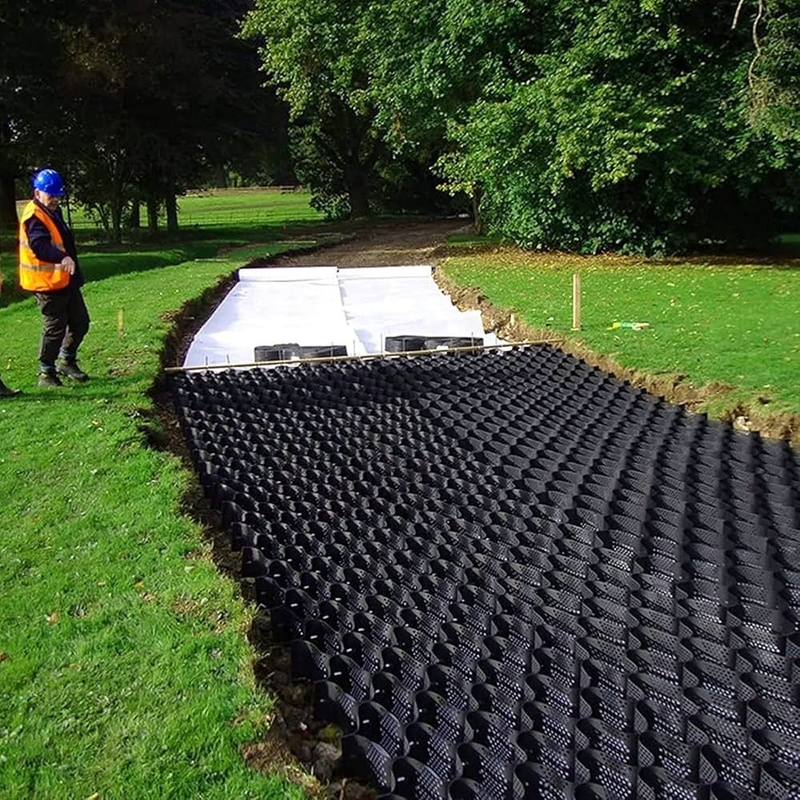 Trwałe geokomórki HDPE Gładka powierzchnia geokomórki HDPE do podjazdów Kontrola erozji dla zboczy Wsparcie murów oporowych