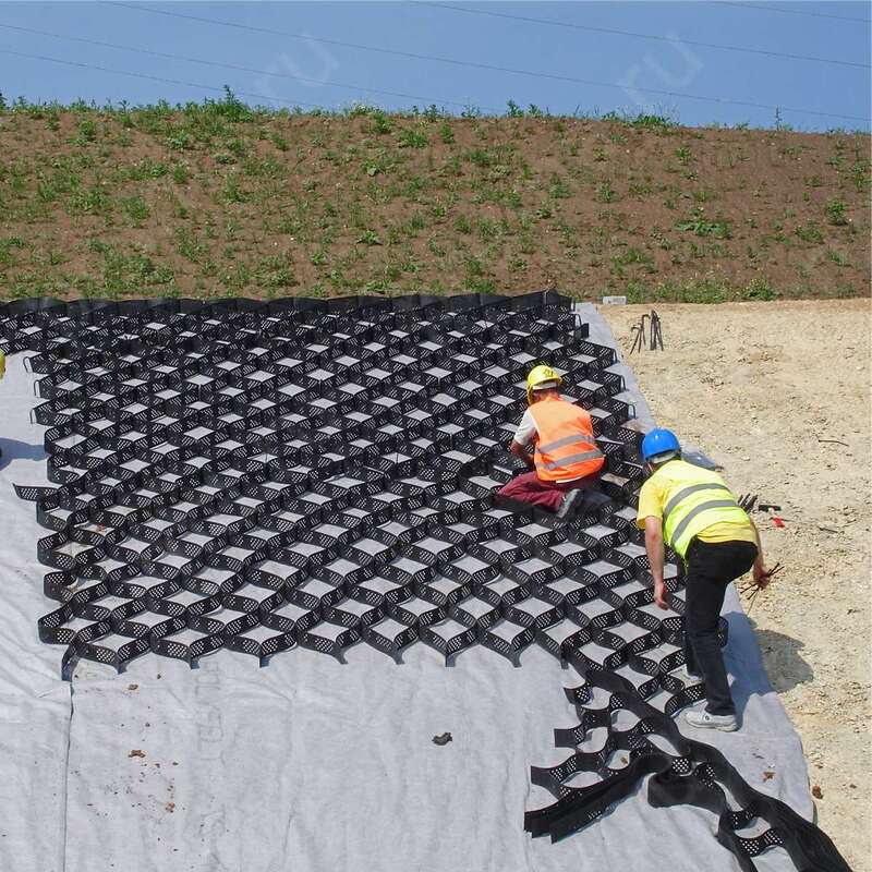 HDPE Geocell Plastic Driveway Gravel HDPE Geocell Soil Control in Road for Road For Reinforcement Protection Slope Control Erosion Gravel Highway (HDPE Geocell) - Kontrola gleby na drogach dla wzmocnienia dróg Ochrona zbocza